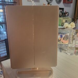 Impressions Vanity Mirror in Gold Touch Tri Fold Dimmable Led Make Up Mirror